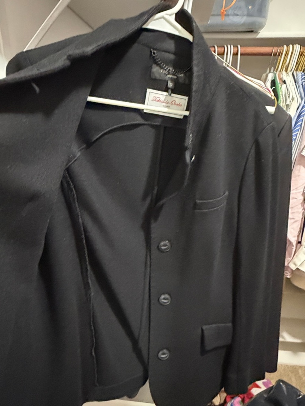 rag & bone Black Stand-Collar 100% Wool Blazer - Picture 4 of 5